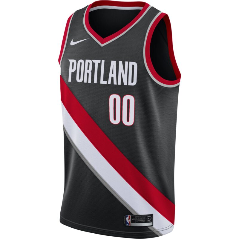 Portland Trail Blazers 2020/21 Swingman Custom Jersey - Icon Edition - Black - Image 2