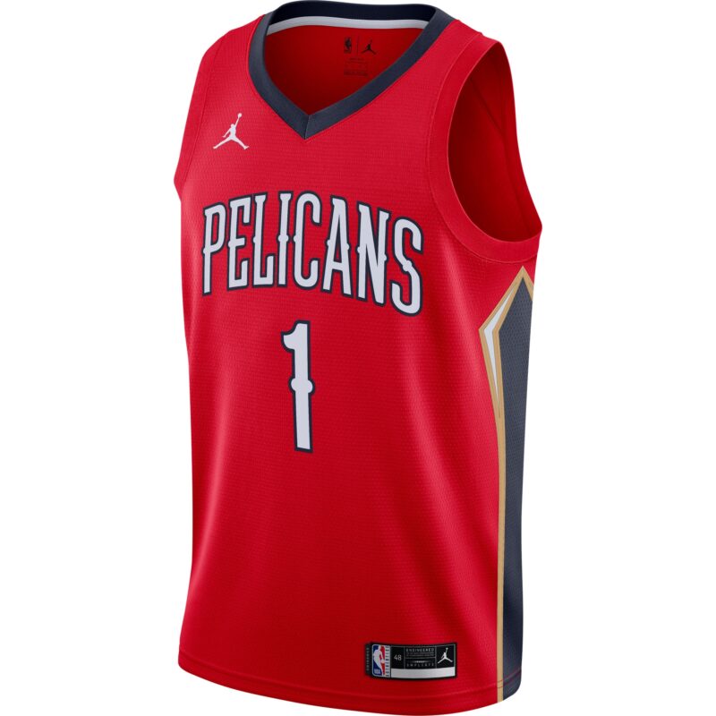 Zion Williamson New Orleans Pelicans Brand 2020/21 Swingman Jersey - Statement Edition - Red - Image 2