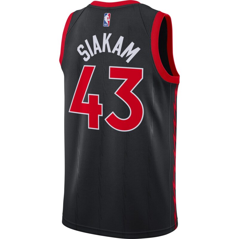 Pascal Siakam Toronto Raptors Brand 2020/21 Swingman Jersey - Statement Edition - Black - Image 3