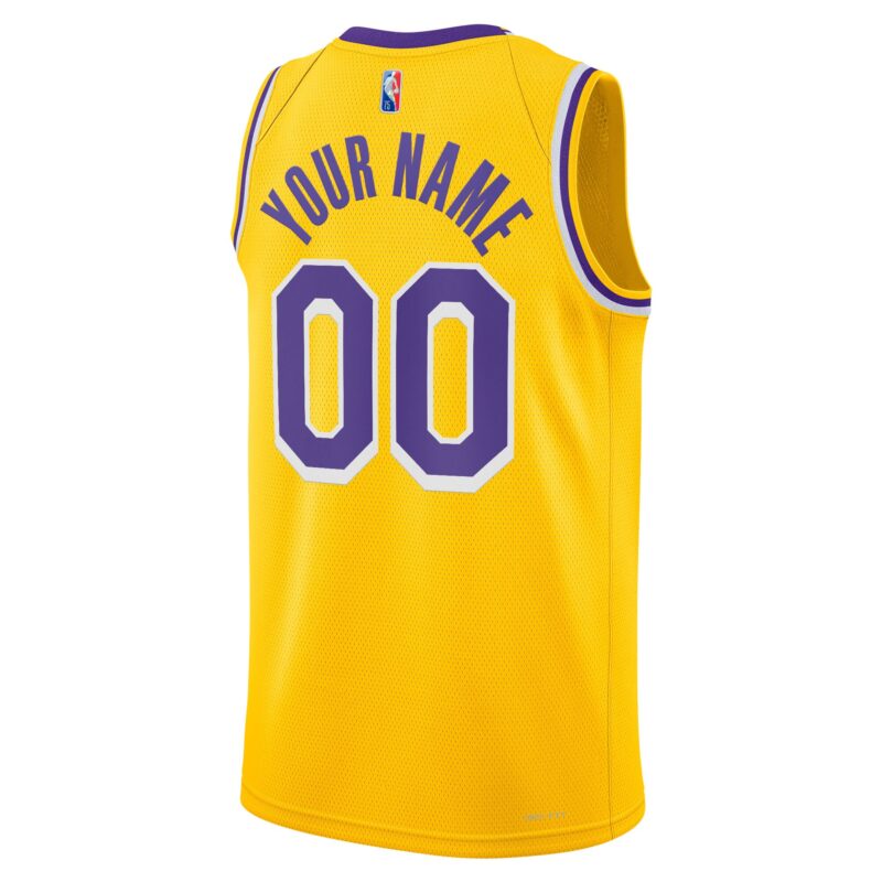 Los Angeles Lakers 2021/22 Diamond Swingman Custom Jersey - Icon Edition - Gold - Image 3