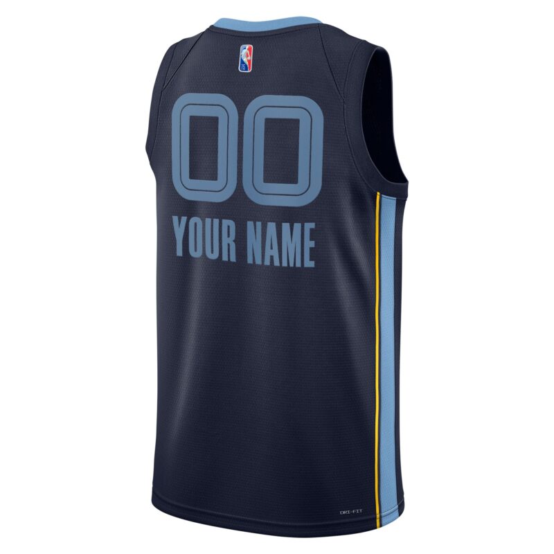 Memphis Grizzlies 2021/22 Diamond Swingman Custom Jersey - Icon Edition - Navy - Image 3