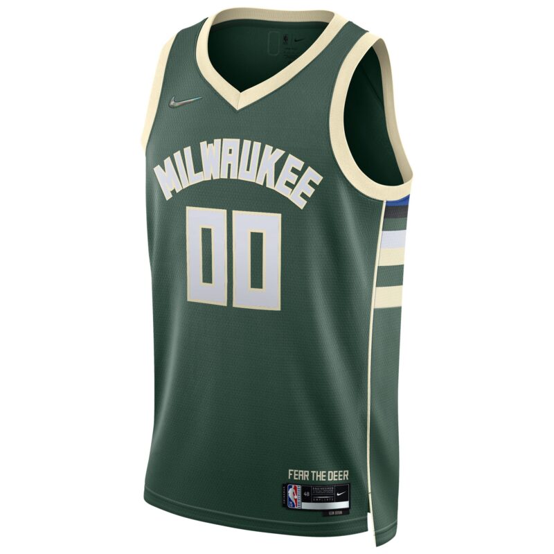Milwaukee Bucks 2021/22 Diamond Swingman Custom Jersey - Icon Edition - Hunter Green - Image 2