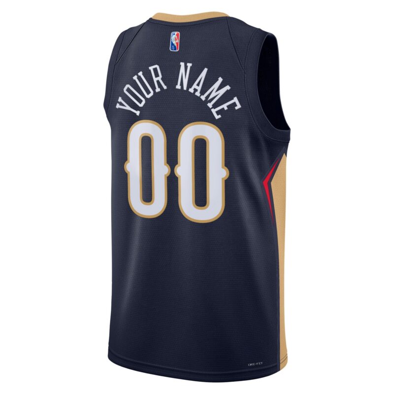 New Orleans Pelicans 2021/22 Diamond Swingman Custom Jersey - Icon Edition - Navy - Image 3
