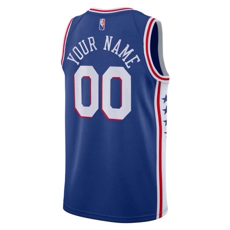 Philadelphia 76ers 2021/22 Diamond Swingman Custom Jersey - Icon Edition - Royal - Image 3