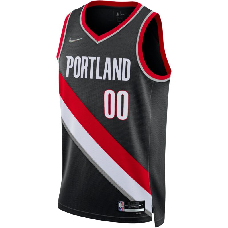 Portland Trail Blazers 2021/22 Diamond Swingman Custom Jersey - Icon Edition - Black - Image 2