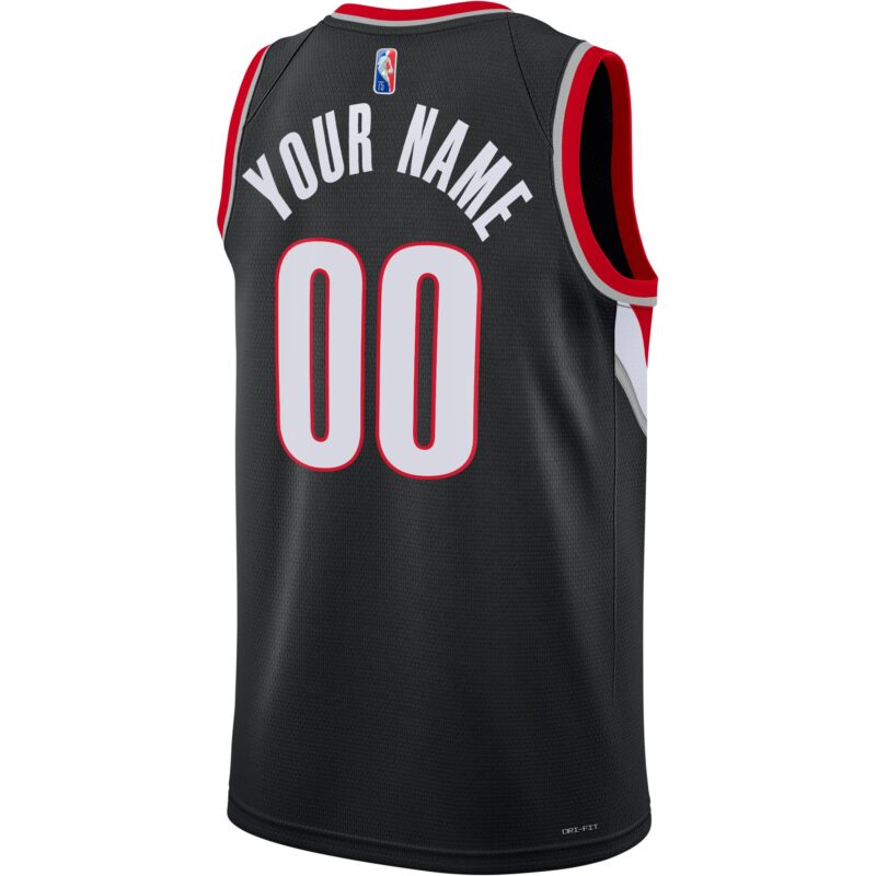 Portland Trail Blazers 2021/22 Diamond Swingman Custom Jersey - Icon Edition - Black - Image 3