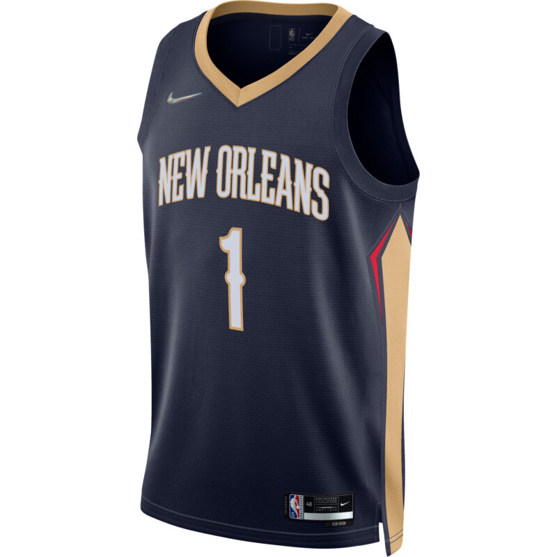 Zion Williamson New Orleans Pelicans 2021/22 Diamond Swingman Jersey - Icon Edition - Navy - Image 2