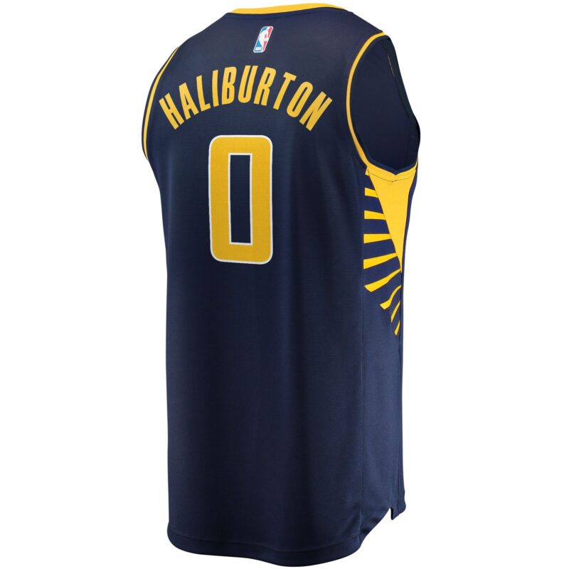 Tyrese Haliburton Indiana Pacers 2021/22 Fast Break Jersey - Icon Edition - Navy - Image 3