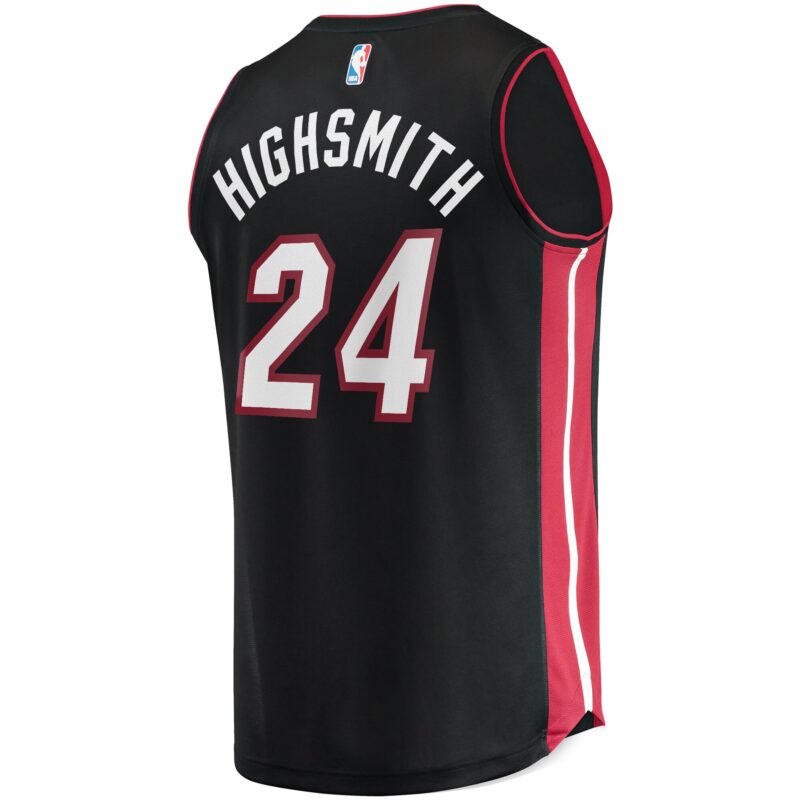 Haywood Highsmith Miami Heat 2021/22 Fast Break Jersey - Icon Edition - Black - Image 3