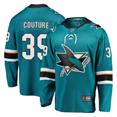 Logan Couture San Jose Sharks 2021/22 Home Premier Breakaway Player Jersey - Teal