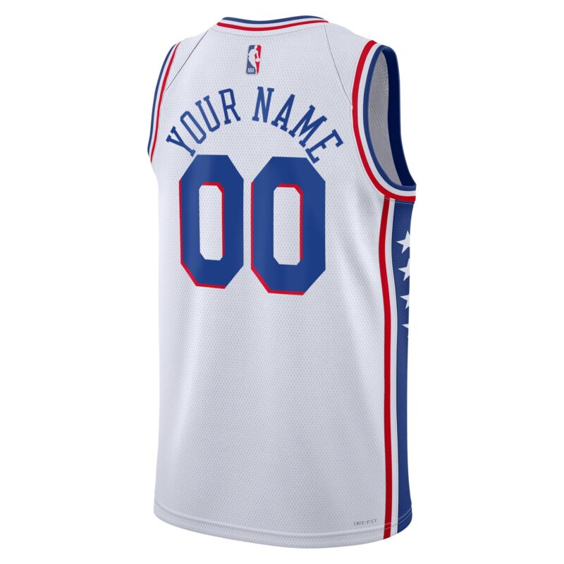 Philadelphia 76ers Unisex 2022/23 Swingman Custom Jersey White - Association Edition - Image 3