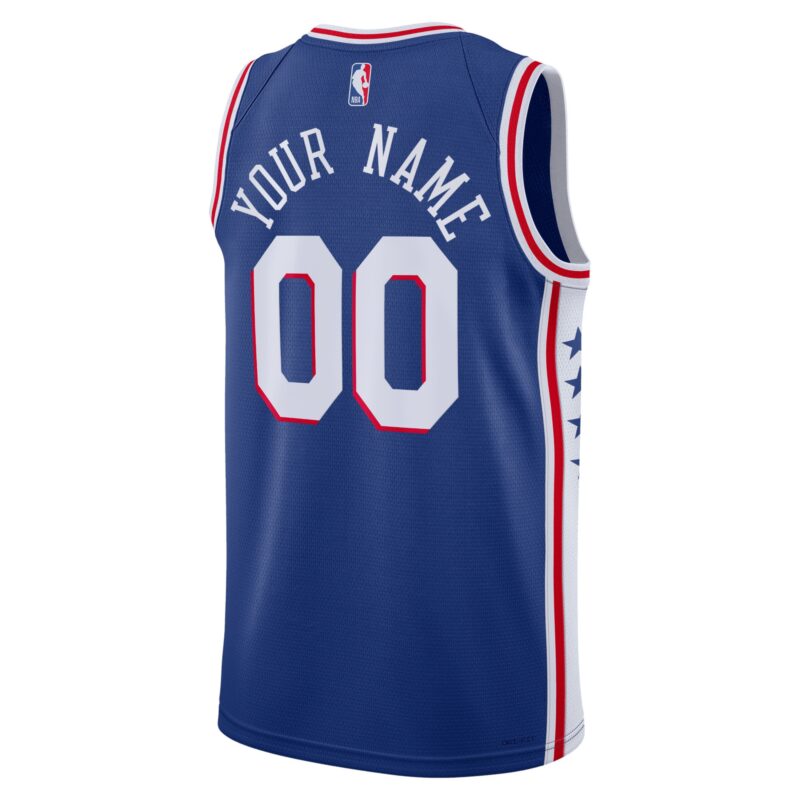 Philadelphia 76ers Unisex 2022/23 Swingman Custom Jersey Royal - Icon Edition - Image 3