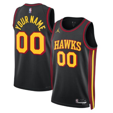 Atlanta Hawks Brand Unisex 2022/23 Swingman Custom Jersey - Statement Edition - Black