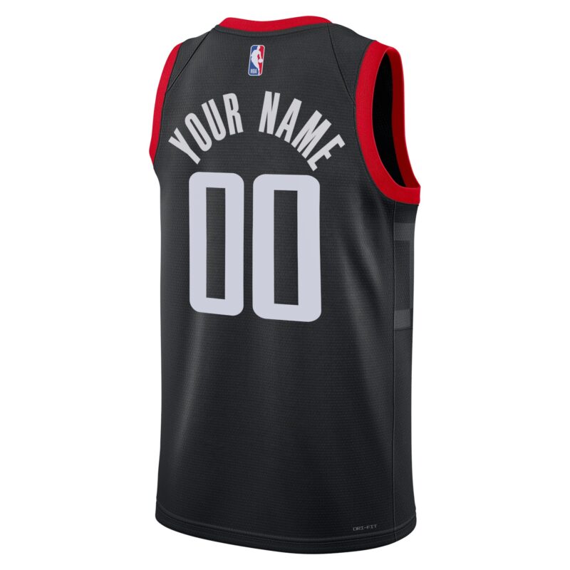Houston Rockets Brand Unisex 2022/23 Swingman Custom Jersey - Statement Edition - Black - Image 3