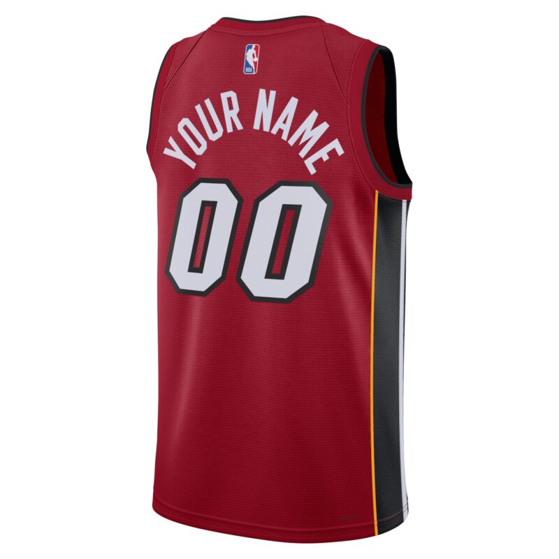 Miami Heat Brand Unisex 2022/23 Swingman Custom Jersey - Statement Edition - Red - Image 3