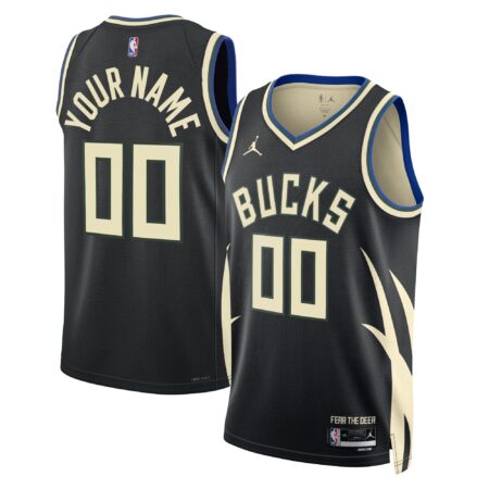 Milwaukee Bucks Brand Unisex 2022/23 Swingman Custom Jersey - Statement Edition - Black