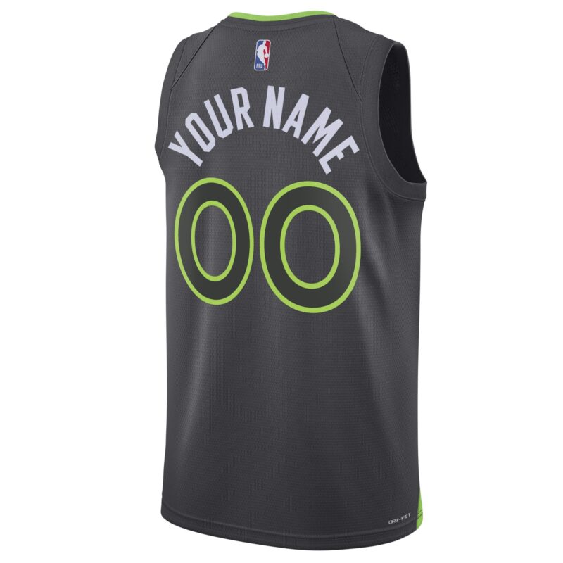 Minnesota Timberwolves Brand Unisex 2022/23 Swingman Custom Jersey - Statement Edition - Black - Image 3