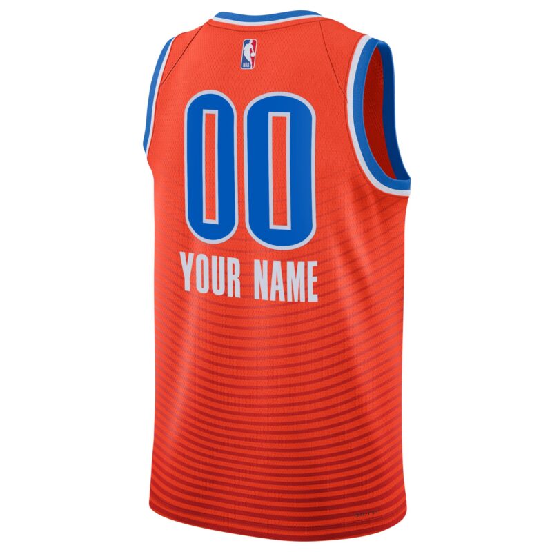 Oklahoma City Thunder Brand Unisex 2022/23 Swingman Custom Jersey - Statement Edition - Orange - Image 3