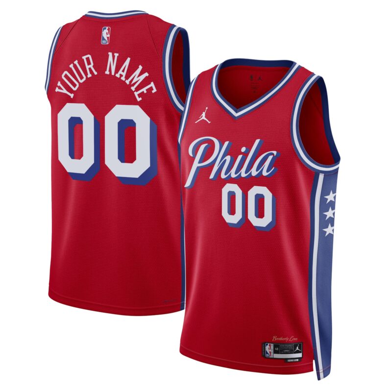 Philadelphia 76ers Brand Unisex 2022/23 Swingman Custom Jersey - Statement Edition - Red