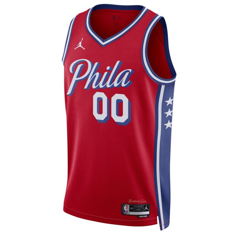 Philadelphia 76ers Brand Unisex 2022/23 Swingman Custom Jersey - Statement Edition - Red - Image 2