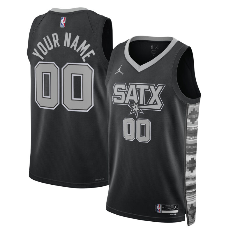 San Antonio Spurs Brand Unisex 2022/23 Swingman Custom Jersey - Statement Edition - Black
