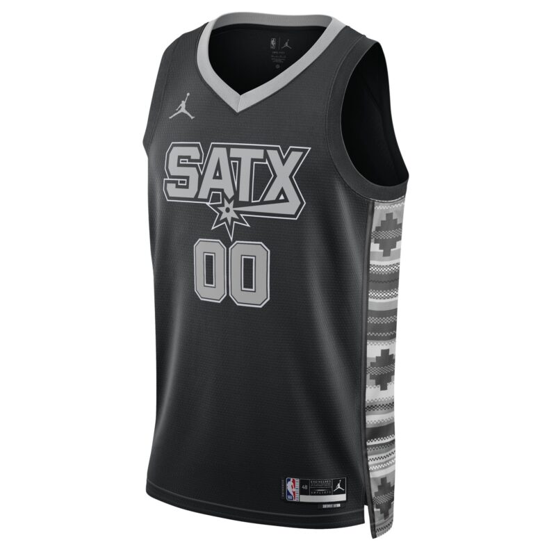 San Antonio Spurs Brand Unisex 2022/23 Swingman Custom Jersey - Statement Edition - Black - Image 2