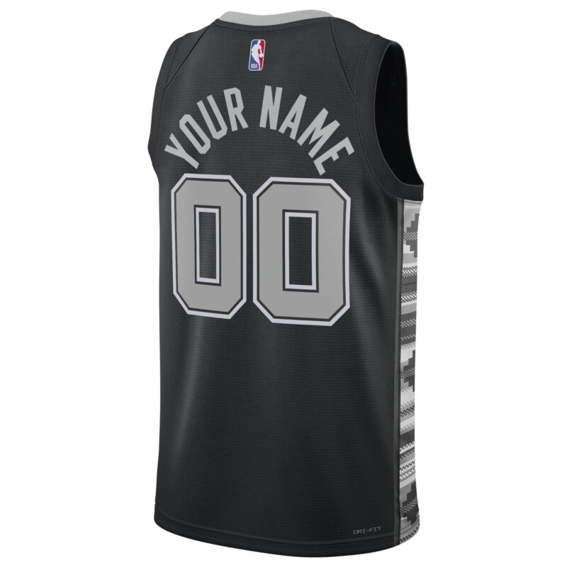 San Antonio Spurs Brand Unisex 2022/23 Swingman Custom Jersey - Statement Edition - Black - Image 3