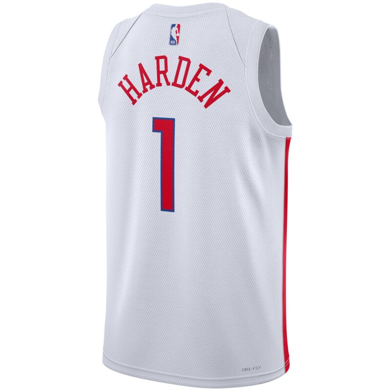 James Harden Philadelphia 76ers Unisex 2022/23 Swingman Jersey - City Edition - White - Image 3