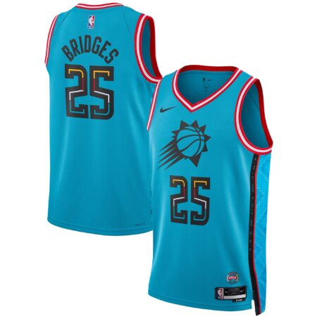 Mikal Bridges Phoenix Suns Unisex 2022/23 Swingman Jersey - City Edition - Turquoise