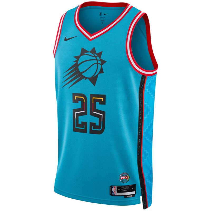 Mikal Bridges Phoenix Suns Unisex 2022/23 Swingman Jersey - City Edition - Turquoise - Image 2