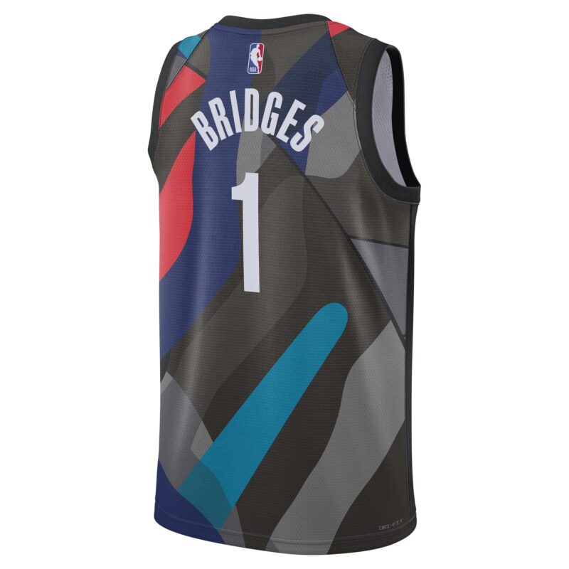 Mikal Bridges Brooklyn Nets Unisex 2023/24 Swingman Jersey - Black - City Edition - Image 3
