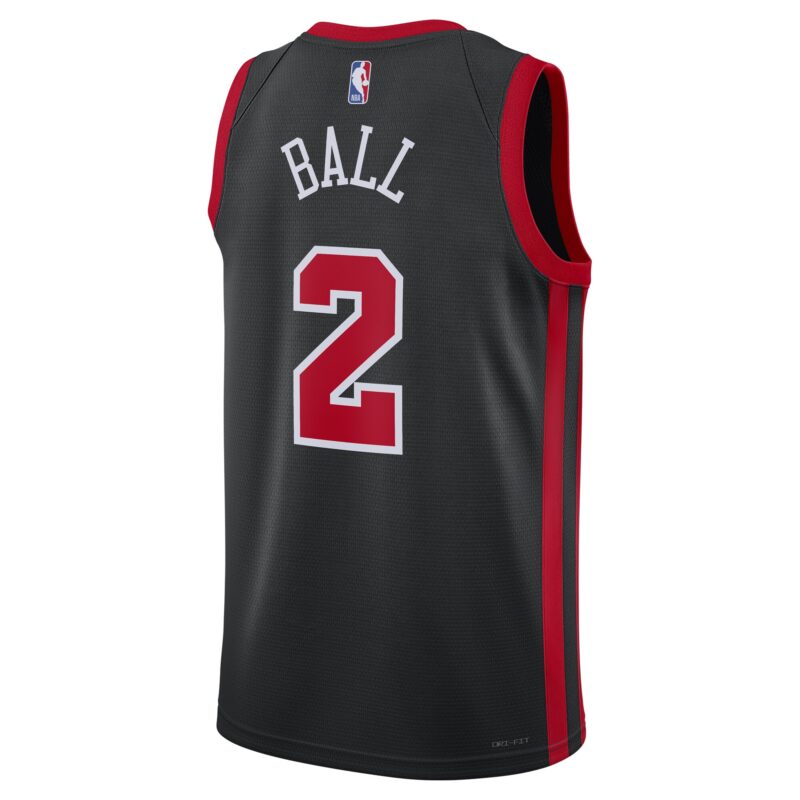 Lonzo Ball Chicago Bulls Unisex 2023/24 Swingman Jersey - Black - City Edition - Image 3