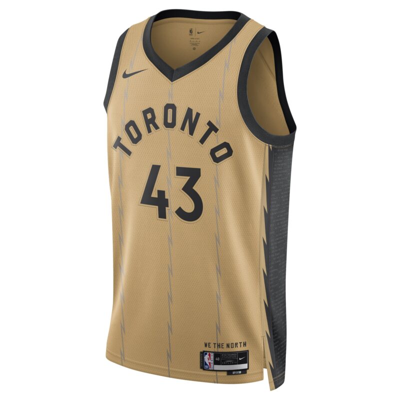 Pascal Siakam Toronto Raptors Unisex 2023/24 Swingman Jersey - Gold - City Edition - Image 2