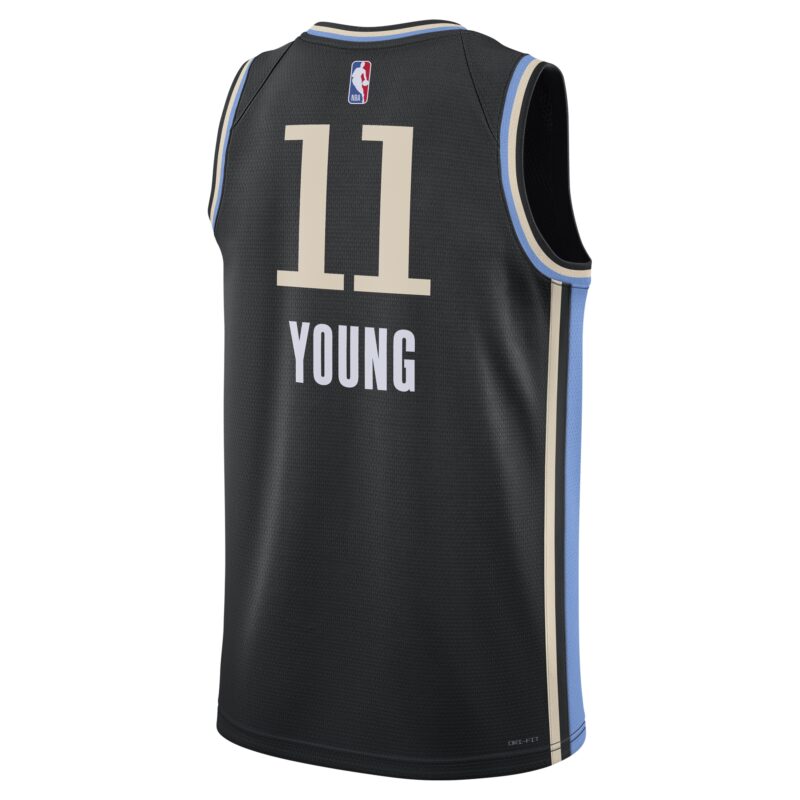 Trae Young Atlanta Hawks Unisex 2023/24 Swingman Jersey - Black - City Edition - Image 3