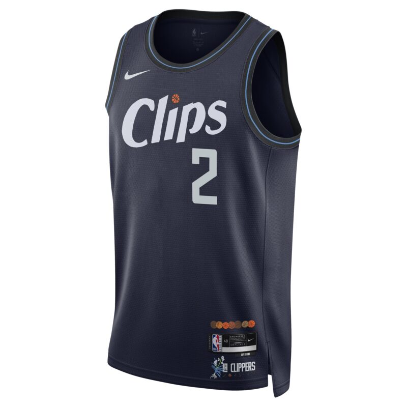 Kawhi Leonard LA Clippers Unisex 2023/24 Swingman Jersey - Navy - City Edition - Image 2