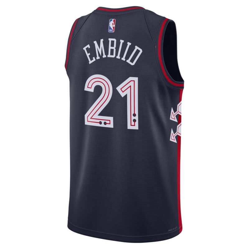 Joel Embiid Philadelphia 76ers Unisex 2023/24 Swingman Jersey - Navy - City Edition - Image 3