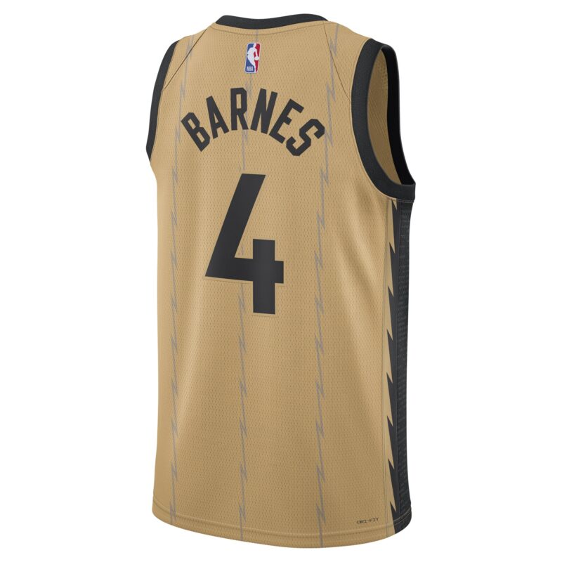 Scottie Barnes Toronto Raptors Unisex 2023/24 Swingman Jersey - Gold - City Edition - Image 3