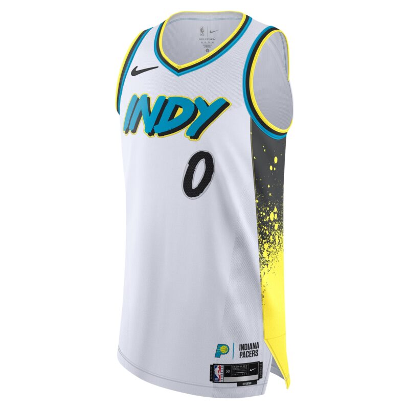 Tyrese Haliburton Indiana Pacers 2024/25 Player Jersey - City Edition - White - Image 2