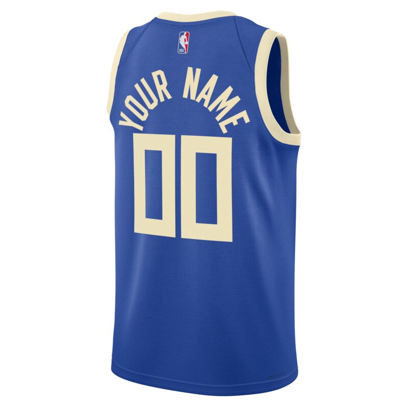 Milwaukee Bucks Unisex 2024/25 Custom Swingman Jersey - City Edition - Royal - Image 3