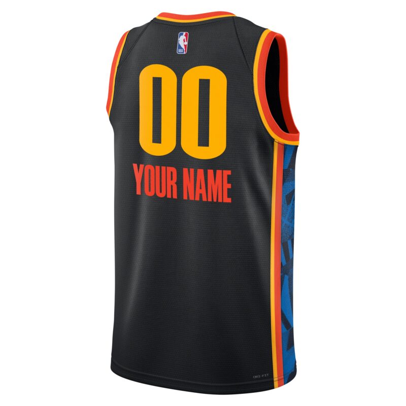 Oklahoma City Thunder Unisex 2024/25 Custom Swingman Jersey - City Edition - Black - Image 3