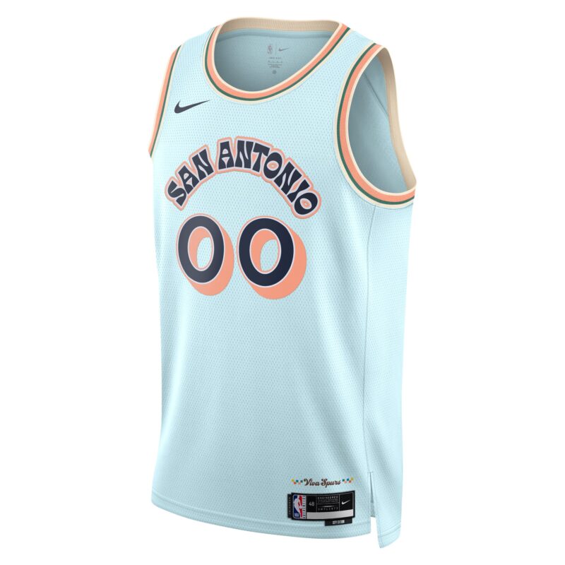 San Antonio Spurs Unisex 2024/25 Custom Swingman Jersey - City Edition - Light Blue - Image 2