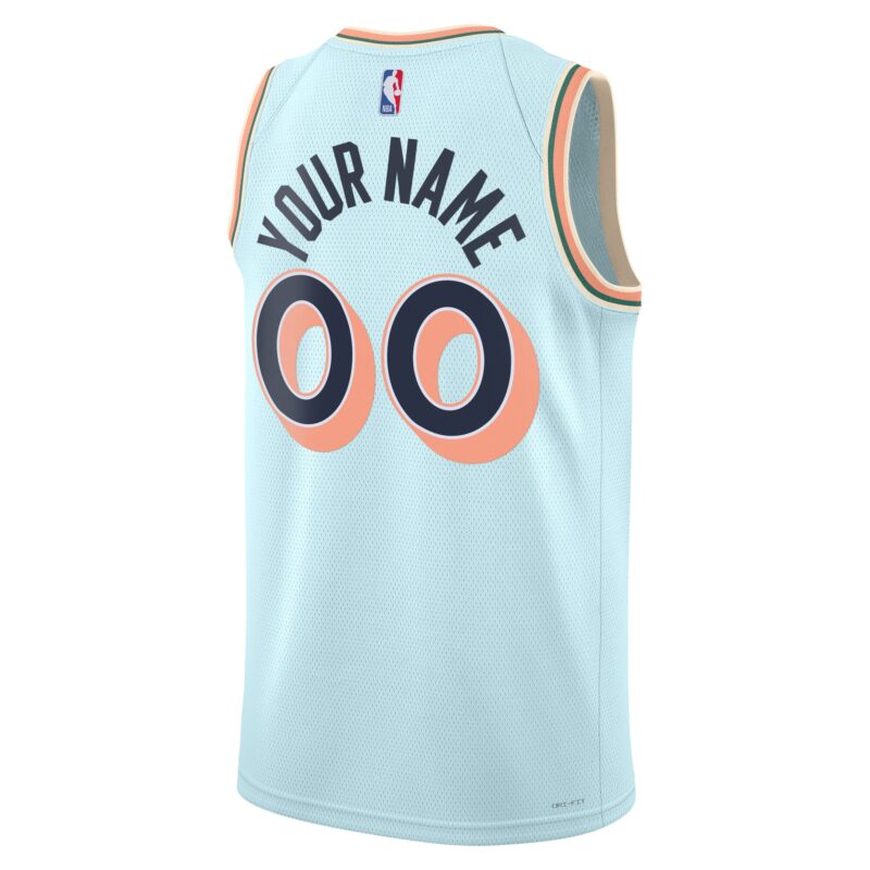 San Antonio Spurs Unisex 2024/25 Custom Swingman Jersey - City Edition - Light Blue - Image 3