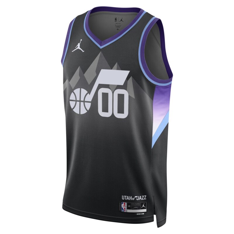 Utah Jazz Brand Unisex 2024/25 Custom Swingman Jersey - Statement Edition - Black - Image 2