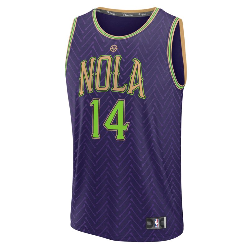 Brandon Ingram New Orleans Pelicans 2024/25 Fast Break Player Jersey - City Edition - Purple - Image 2