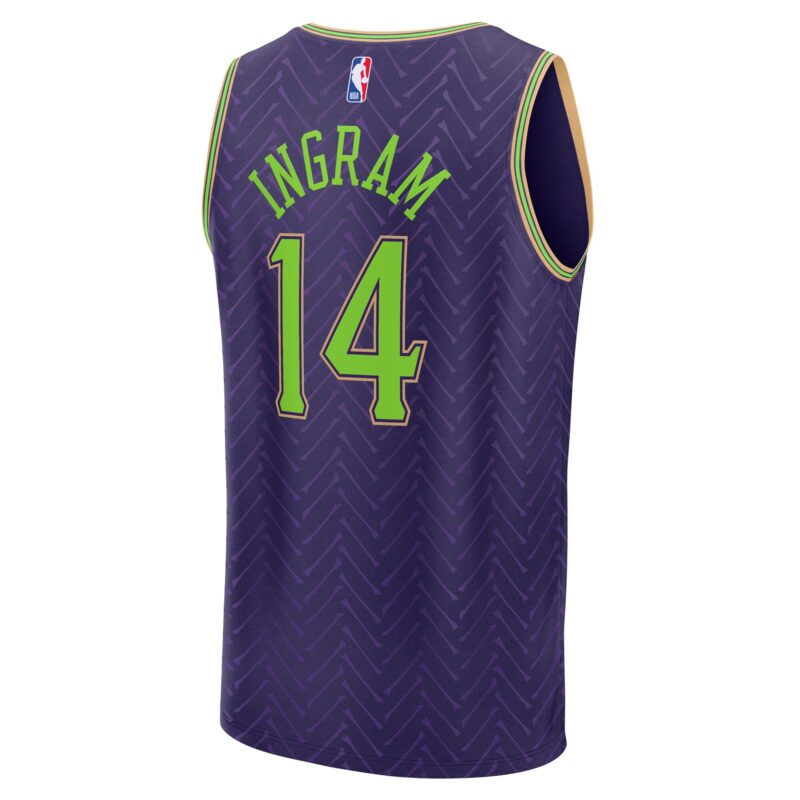 Brandon Ingram New Orleans Pelicans 2024/25 Fast Break Player Jersey - City Edition - Purple - Image 3