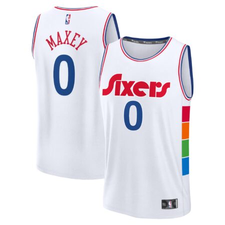 Tyrese Maxey Philadelphia 76ers 2024/25 Fast Break Player Jersey - City Edition - White