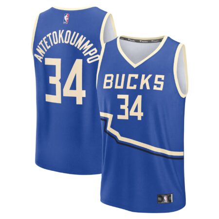 Giannis Antetokounmpo Milwaukee Bucks 2024/25 Fast Break Player Jersey - City Edition - Royal
