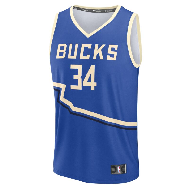 Giannis Antetokounmpo Milwaukee Bucks 2024/25 Fast Break Player Jersey - City Edition - Royal - Image 2