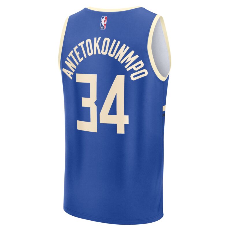 Giannis Antetokounmpo Milwaukee Bucks 2024/25 Fast Break Player Jersey - City Edition - Royal - Image 3
