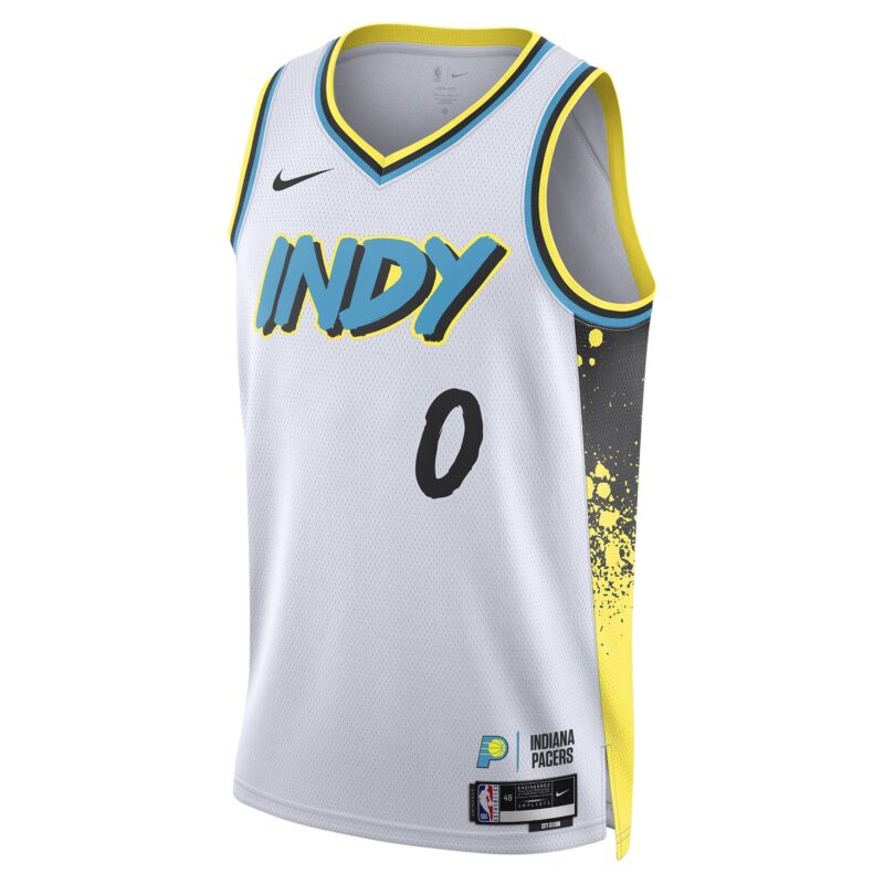 Tyrese Haliburton Indiana Pacers Unisex 2024/25 Swingman Player Jersey - City Edition - White - Image 2